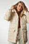 Women's Oversized Puffer Coat Hooded - 4 Pocket Detailed Zippered Winter Casual Coat - 2