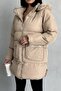 Women's Hooded Long Puffer Coat Winter Puffer Coat with Zipper Pockets - 4
