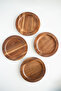 4-Piece Acacia Wood Appetizer Plate with Edge Detail - 2