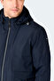 Gravel Men's Hooded Navy Blue Coat & Jacket - 2