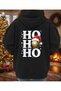 100% Cotton Unisex Oversized Merry Christmas New Year Themed Printed Hooded Sweatshirt - 2
