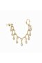 Drop Stone Chain Dangle Single Ear Pin Ear Cuff (Gold)