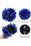 4 Pack Black Plastic Hair Claws with Big Large Satin Flower Daisy Bow Clips Barrettes Clamps - 4