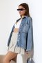New Season Oversized Denim Jacket Shirt Blue Snow Wash Light Color Casual Chic -Bnj4892 - 4