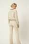 Women's Gray Textured Polo Collar Soft Knit Crop Sweater - 4