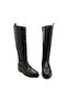 Genuine Leather Women's Below-The-Knee Boots Z610 Cocco Nero (Black Leather + Black Crocodile) - 4