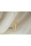 Kol153 Zircon Stone Nail Shape Ring Detail Gold Women's Necklace - 55 cm + 5 cm Extension
