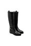 Genuine Leather Women's Below-The-Knee Boots Z610 Cocco Nero (Black Leather + Black Crocodile) - 2