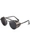 Steam Punk Sunglasses for Men Women Side Shield Round Steampunk Vintage Glasses Shades