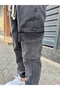 Battal Large Size Jeans Elastic Waist and Legs Flexible Stretch Fabric Jogger Smoked Anthracite - 6