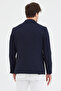 Regelo Men's Navy Blue Polyviscon Fabric Slim Fit Self-Wiping Mono Collar Sports Blazer Jacket - 8
