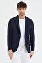 Regelo Men's Navy Blue Polyviscon Fabric Slim Fit Self-Wiping Mono Collar Sports Blazer Jacket - 3