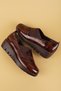 Women's Genuine Leather Wedge Heel Comfortable Stylish Mother Shoes Erp.26501 Brown Honeycomb - 3