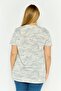 Women V Neck Short Sleeves Camouflage T-Shirt, Multicolor - 4