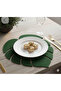 2-Piece Leaf Design Felt Coffee Food Serving American Plate & Cutlery - 3