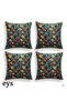 Embroidery Patterned Lined Printed Double-Sided Hidden Zippered 100% Cotton 4-Piece Pillowcase Throw Pillow - 2