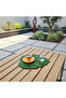 2-Piece Leaf Design Felt Coffee Food Serving American Plate & Cutlery - 6
