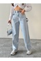 SIDE BELT ICE SNOW BUCKLE CARGO POCKET DETAIL BAGGY JEANS - 6