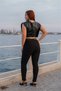 Women's Black Winter Trousers with Side Stripes, Buttons, Belt and Accessories - 8
