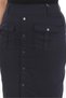 Women's Navy Blue Summer Elastic Waist Knee-Length Skirt with Snap Fasteners and Cover - 4