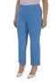 Women's Indigo Summer Trousers with Decorative Front Pockets, Snap Detail on the Legs, Elastic Waist - 3
