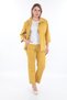 Women's Yellow Summer Snap-On T-Shirt with Elastic Waist Printed 3-Piece Set - 3