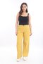 Women's Yellow Summer Pockets Zippered Pipe Leg Trousers