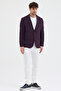 Tussio Men's Burgundy Polyviscon Fabric Slim Fit Self-Tie Mono Collar Sports Blazer Jacket - 7