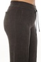 Women's Winter Stone Pipe Leg Khaki Velvet Trousers with Bee Accessories - 4