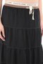 Women's Black Summer Elastic Waist Lace-Up Long Skirt - 5
