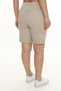 Women's Beige Summer Lace-Up Stoned Elastic Bermuda Shorts - 4
