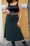 Women's Emerald Green Winter Classic Velvet Skirt with Belt and Accessories - 6