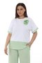 Women's Green Summer Striped Elastic Waist Accessorized Linen 2-Piece Tracksuit Set - 4