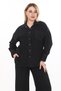 Women's Black-Mink Summer Denim 2-Piece Set with Snap Pockets and Elastic Waist - 4