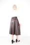 Women's Belted Faux Leather Brown Skirt - 4