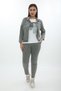 Women's Green Summer Snap Fastener T-Shirt with Elastic Waist Printed 3-Piece Set