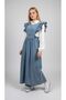 Girl's Shirt Long Hijab Denim Dress-Elb-2050-9022