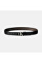 Ck Buckle Textured Leather 35 mm Adjustable and Reversible Men's Black Belt Lv04D7049G- - 2