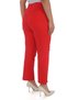 Women's Red Summer Trousers with Decorative Front Pockets, Snap Detail on the Legs, Elastic Waist - 5