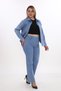 Women's Indigo Summer Jacket Set of 2 with Snap Fasteners, Elastic Waist, and Pockets - 3