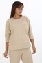 Women's Beige Seasonal Elastic Waist Pocketed Pipe Leggings 2-Piece Set - 4