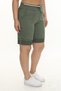Women's Khaki Summer Lace-Up Stoned Elastic Bermuda Shorts - 2