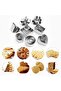 24PCS Stainless Steel Cake Biscuit Cutting Mold DIY Oven Baking Pastry Cookie Moulds Set Flower/Squa - 4