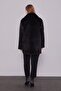 Black Sequin Pattern Midi Coat - 6