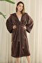 Wellsoft Plush Extra Soft Hooded Long Dressing Gown with Pocket Detail - 3