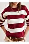 Crew Neck Striped Short Knit Sweater