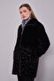 Black Sequin Pattern Midi Coat
