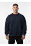Men's Crew Neck Cotton Fleece-Lined Basic Oversized Sweatshirt - 4