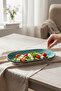 Set of 6 Ceramic Boat Plates, Snack Plates, Breakfast Plates Green 19cm