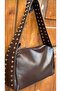 The Moiss Staple Detailed Trok Embroidered Zippered Bitter Brown Hand and Shoulder Women's Bag